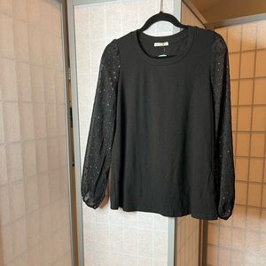 NWT Stitch Fix Beacon black Randi Detailed Long Sleeve Top